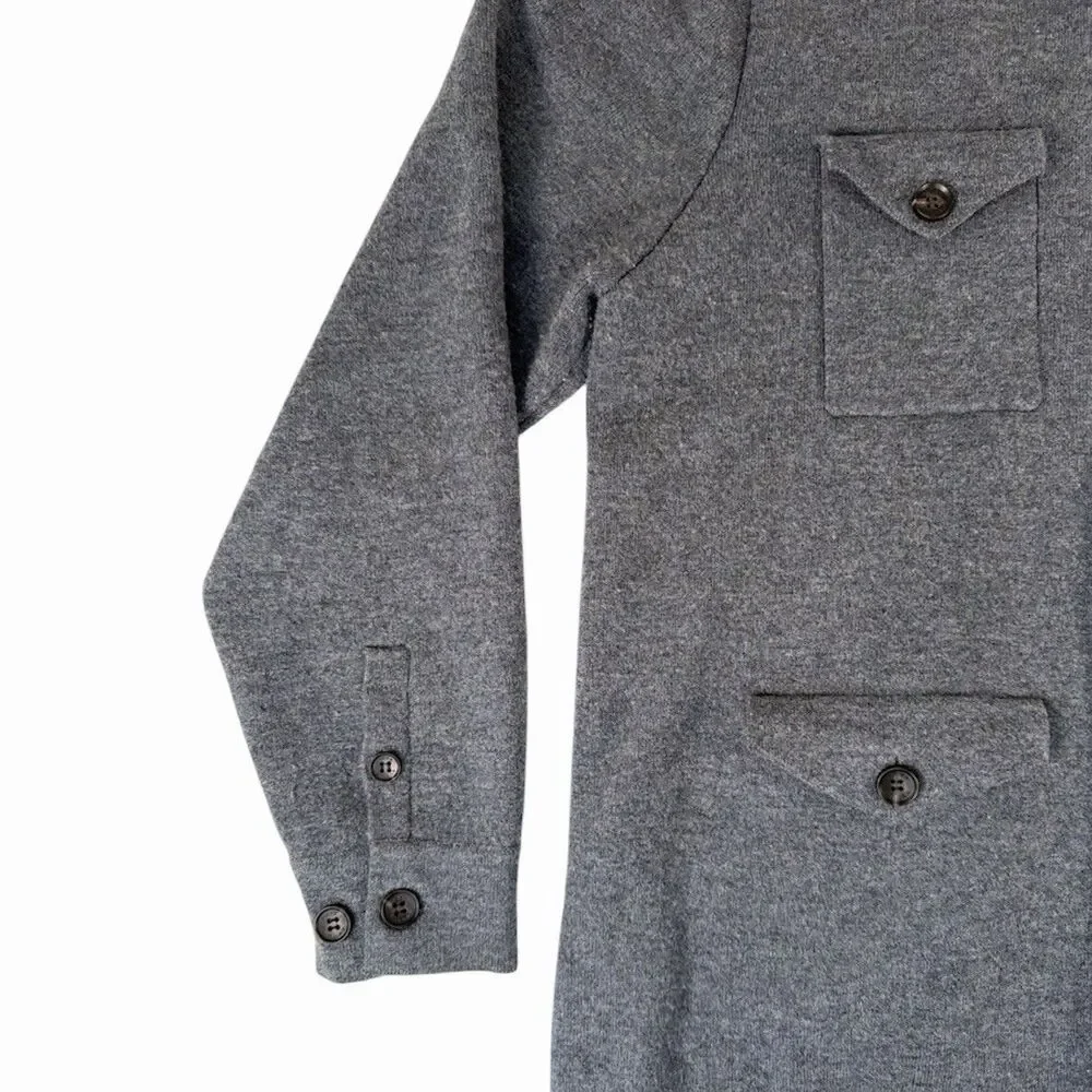 Peter Millar 90% Merino Wool Jacket Mens XL Cargo Gray Full Zip Sweater Coat